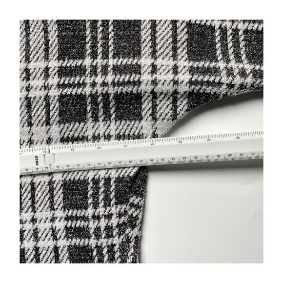 Peyton Jensen Black White Plaid Open Front Cardigan Sweater Women’s Medium - Picture 14 of 16